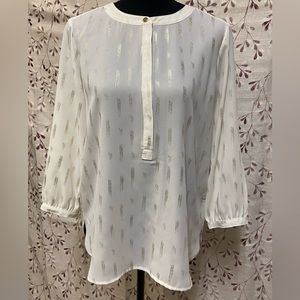 JM Collection - Women’s Sheer Metallic Glittery Pullover Blouse (NWOT)